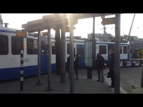 GVB Amsterdam 11G Tram 5 vertrekt vanuit Centraal Station naar Amstelveen Binnenhof