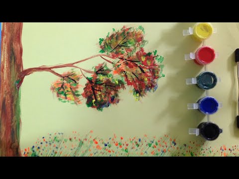 Tree Branch Acrylic Painting Time Lapse