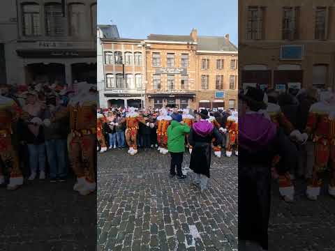 carnaval de Binche Mardi Gras au matin rondeau 🍊🥳 #2024 #belgium #music #tradition