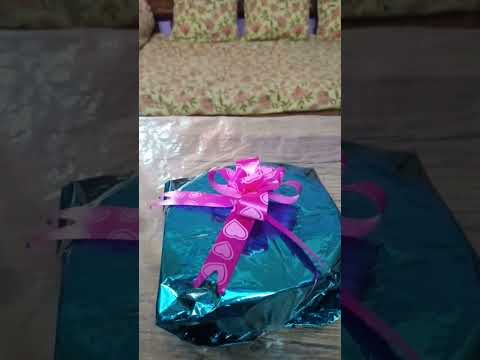 Tried to gift wrap # my first order for home made chocolates # 😊😊