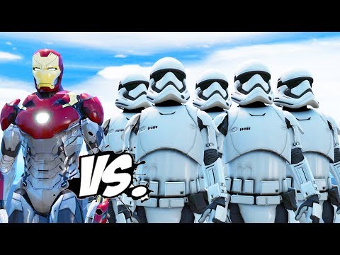 IRON MAN vs STORMTROOPERS ARMY - Iron Man VS Star Wars