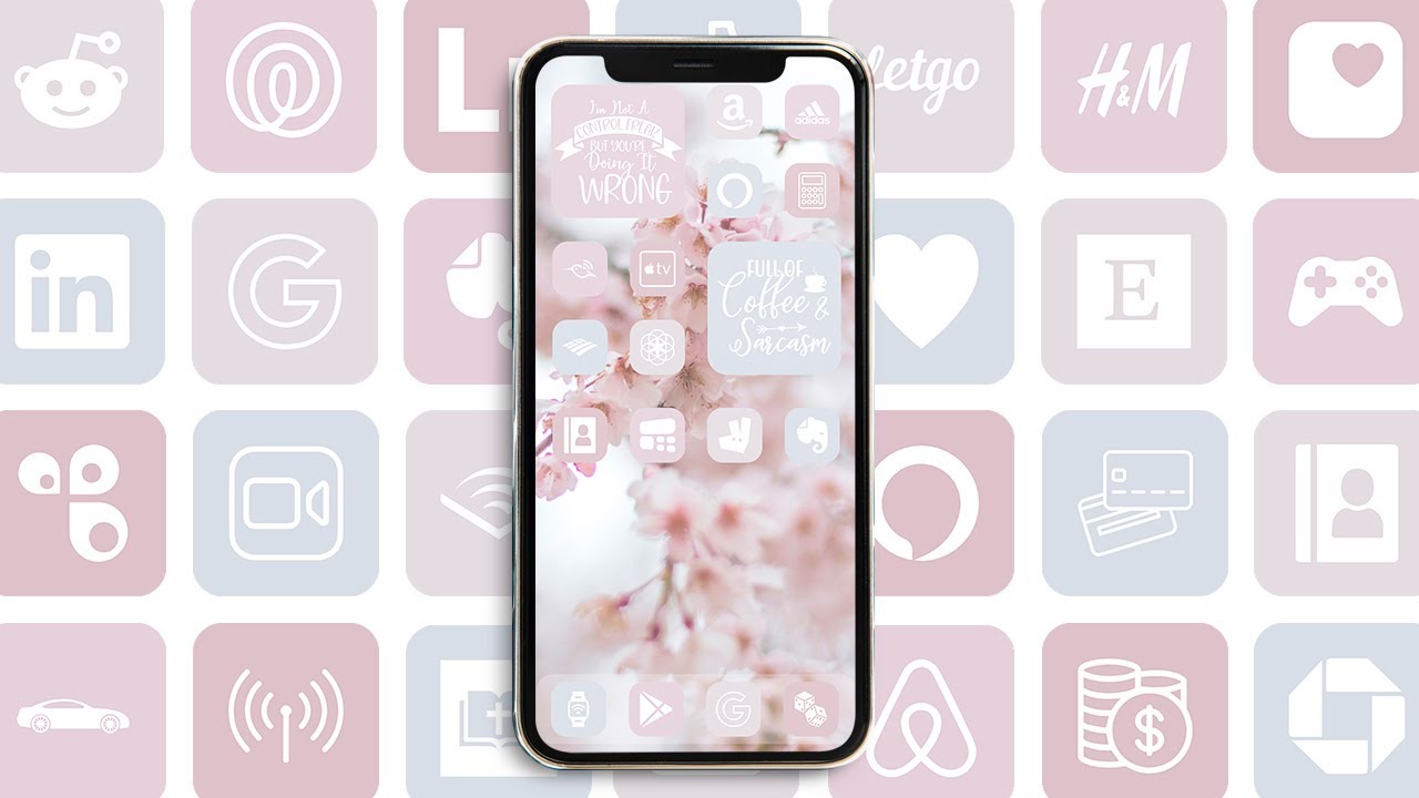 Pastel pink ios 14 icons