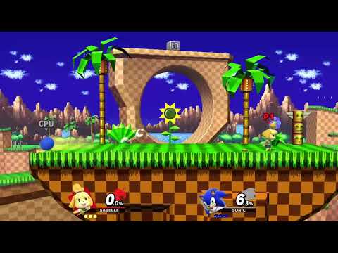 Super Smash Bros Ultimate - Isabelle(David) vs Sonic(LV. 9 CPU)