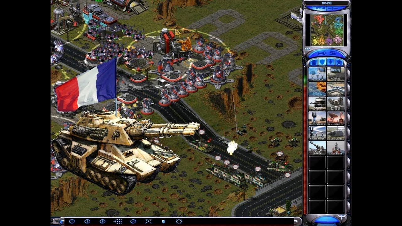 Red Alert 2: France vs 7 brutal enemy - Prism tank's upgraded
