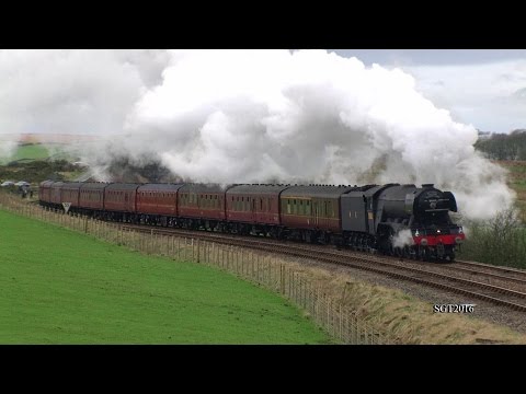 Flying Scotsman (60103 ) Works Langho on a  Mainline loaded test run 4/2/16.