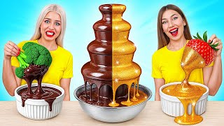 Chocolate Fountain Fondue Challenge | Awesome Kitchen Hacks by Super Hyper DO