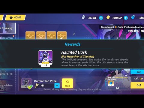 [HI3] Pulling for Herrscher of Thunder's new outfit: Haunted Dusk!