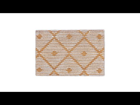 Paillasson coco avec motif géométrique Marron - Blanc - Fibres naturelles - Matière plastique - 60 x 2 x 40 cm