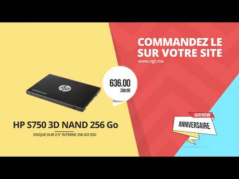 DISQUE DUR INTERNE 256 GO SSD HP S750 3D NAND au Maroc