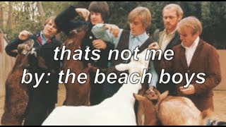 that&#39;s not me by the beach boys (lyrics)
