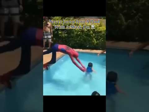 Never Jump Into A Pool With A Mask On… #dangerous