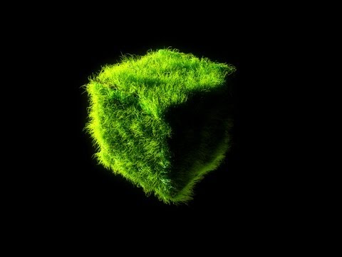 Cycles Test 26 - Strands Grass Cube (Blender 2.6)