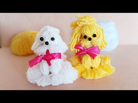 The Cutest Dog Easy Making Idea with Wool - How to Make Yarn Dog - DIY Woolen Dolls