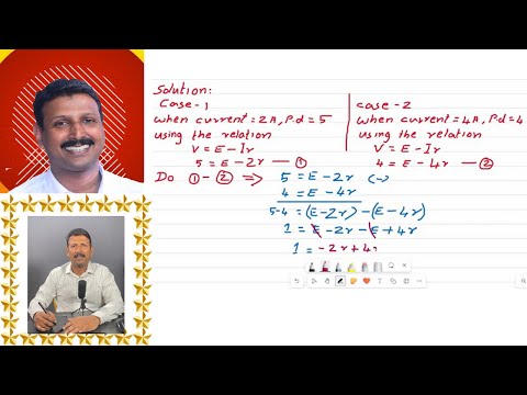 A battery of emf E and internal resistance r is connected to a rheostat. When a current of 2 A is ..