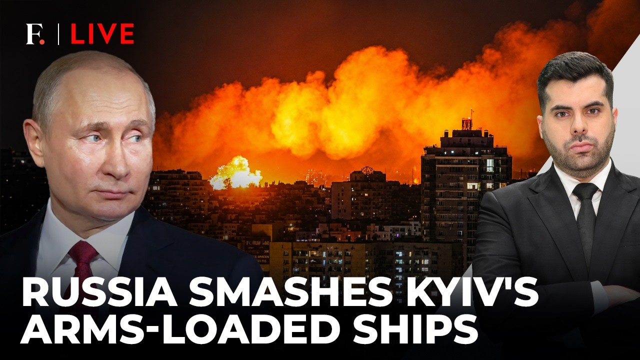 Russia Surrounds & Bombs Ukraine's Weapons Ships; Black Sea On Fire, NATO 'Alarmed' | Firstpost Live
