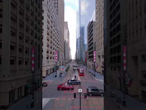 Flying over Houston Downtown | Main Street | Houston, Texas, US