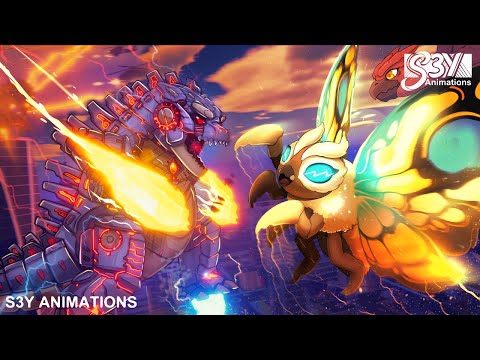 Baby Mothra vs. Mecha Godzilla, King Ghidorah, Rodan – Animation 10