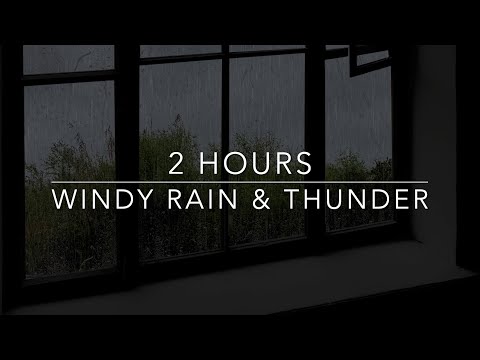 99% of you will fall asleep asmr- Windy Rain and Thunder on window - 2 hours rain sounds