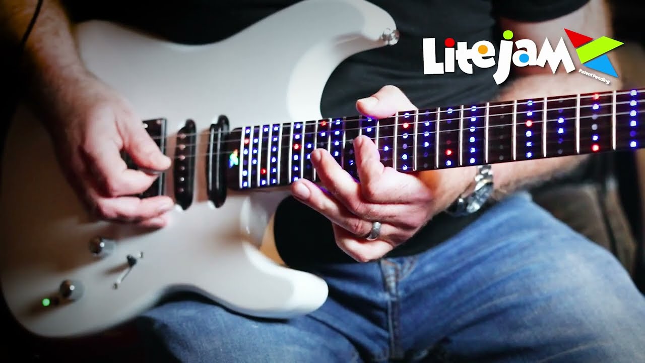 INTRODUCIING LITE JAM - THE WORLD'S 1st FULL SPECTRUM LED GUITAR FRETBOARD WITH FREE APP DOWNLOAD - YouTube