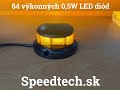 LED maják 12/24V - oranžový / 64x0,5W LED / ECE R65 / R10 / magnet (ø111x54mm) - Video Youtube