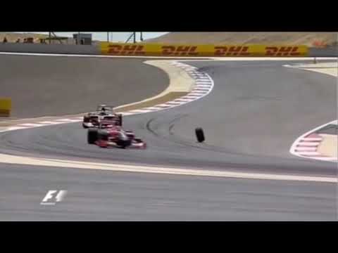 F1 2010 Bahrain Glock's Tire Detaches