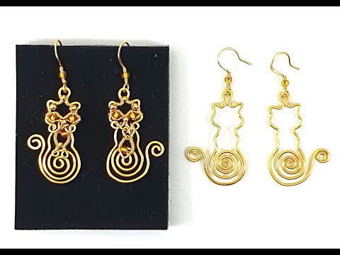 LIttle Wirework cat earrings by Rachel Norris