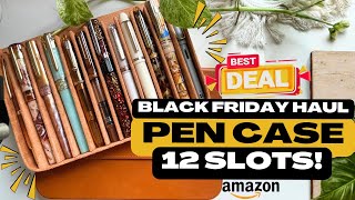 Black Friday Haul 🛍️🖋️ Affordable Leather 12-Pen Case | Good Quality Must-Have! #fountainpen #review