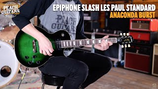 Video thumbnail for No Talking...Just Tones | Epiphone Slash Les Paul Standard Anaconda Burst w/Hard Case by Peach Guitars