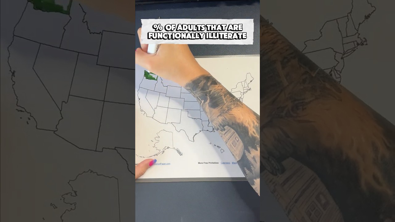 American Adult Literacy Rates By State #maps #literacy #reading #america #data #stats #education