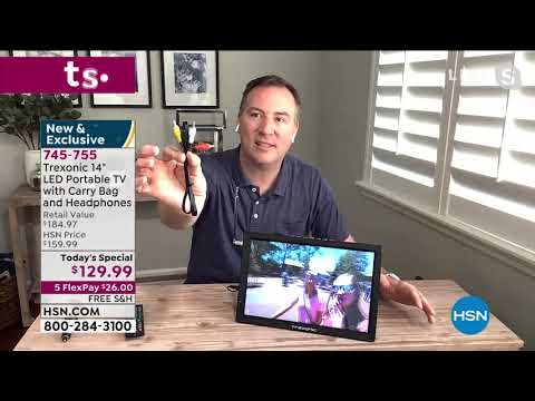Trexonic 14" LED Portable TV with Carry Bag, Headphones ...