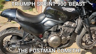 Triumph Sprint 900 'Beast'.  The postman commeth!