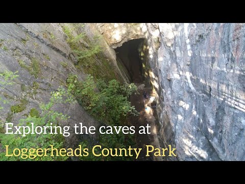 Exploring the caves at Loggerheads County Park