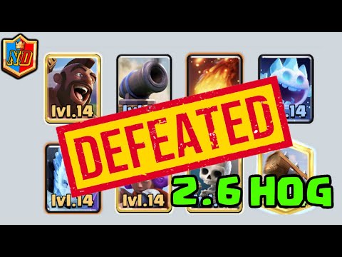 DEFEATED 😎 2.6 Hog cycle deck with best Mega Knight Deck in Clash Royale