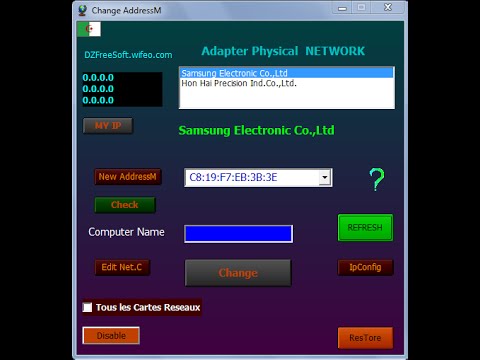 Changer et Cacher l'Adresse de la Carte Reseau (Adresse Mac) windows