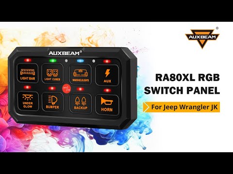 Auxbeam® RA80 XL Series RGB Switch Panel, Light Bar Controller, Toggle/ Momentary/ Pulsed modes
