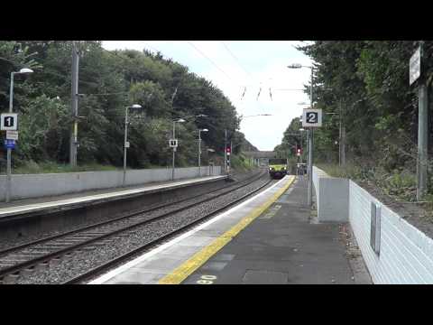 Iarnród Éireann Irish Rail 2 car DART 8100 EMU 8112 arrives at Harmonstown Station