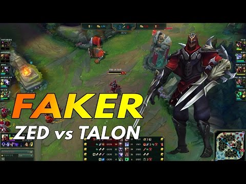 SKT T1 Faker Zed vs Talon Mid Lane - LOL KOREA Challenger 866 LP