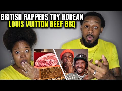 🇰🇷🇬🇧 DESIGNER BBQ?! | Americans React to British Rappers in Korea Trying Louis Vuitton Beef BBQ