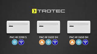 Nástenná klimatizácia PAC-W 2650 SH Trotec - 2,6 kW (9 000 Btu/h), Wi-Fi