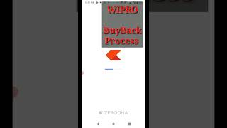 How to apply in Buyback in Zerodha -Wipro Buyback process 2023| Shorts