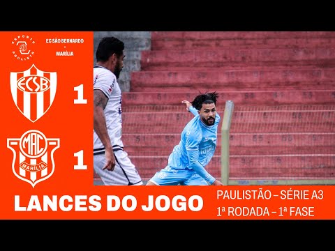 GOLS e LANCES DE EC SÃO BERNARDO 1x1 MARÍLIA - PAULISTÃO A3 | 2026 - 1ª RODADA (imagens: FPF)