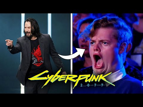 CYBERPUNK 2077 - Amazing Live Crowd Reactions to Keanu Reeves Reveal at E3