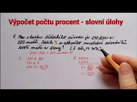 Procenta, výpočet počtu procent, slovní úlohy 1