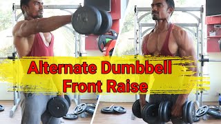 Alternate Dumbbell Front Raise exercise video thumbnail