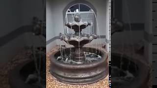 Concrete Two Tier Fountain with 6-Foot Basin | garden Decor