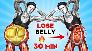 ➜ 30-Min Standing Workout to Burn Belly Fat & Get a Slim Waist | Flat Stomach Exercises for Women