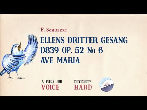 🎹 F. Schubert - Ellens Dritter Gesang Op. 52 No 6, Ave Maria [Piano Accompaniment] [Playback Voice]🎹