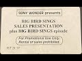 Sesame Street Big Bird Sings Sales Presentation Plus Big Bird Sings Episode