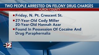 Two people arrested on drug charges in Huron County