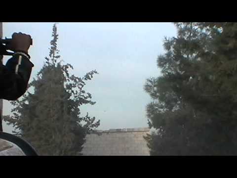 التصدي للطيران المروحي في مطار أبو الظهور من قبل لواء نصرة المظلوم في ريف إدلب